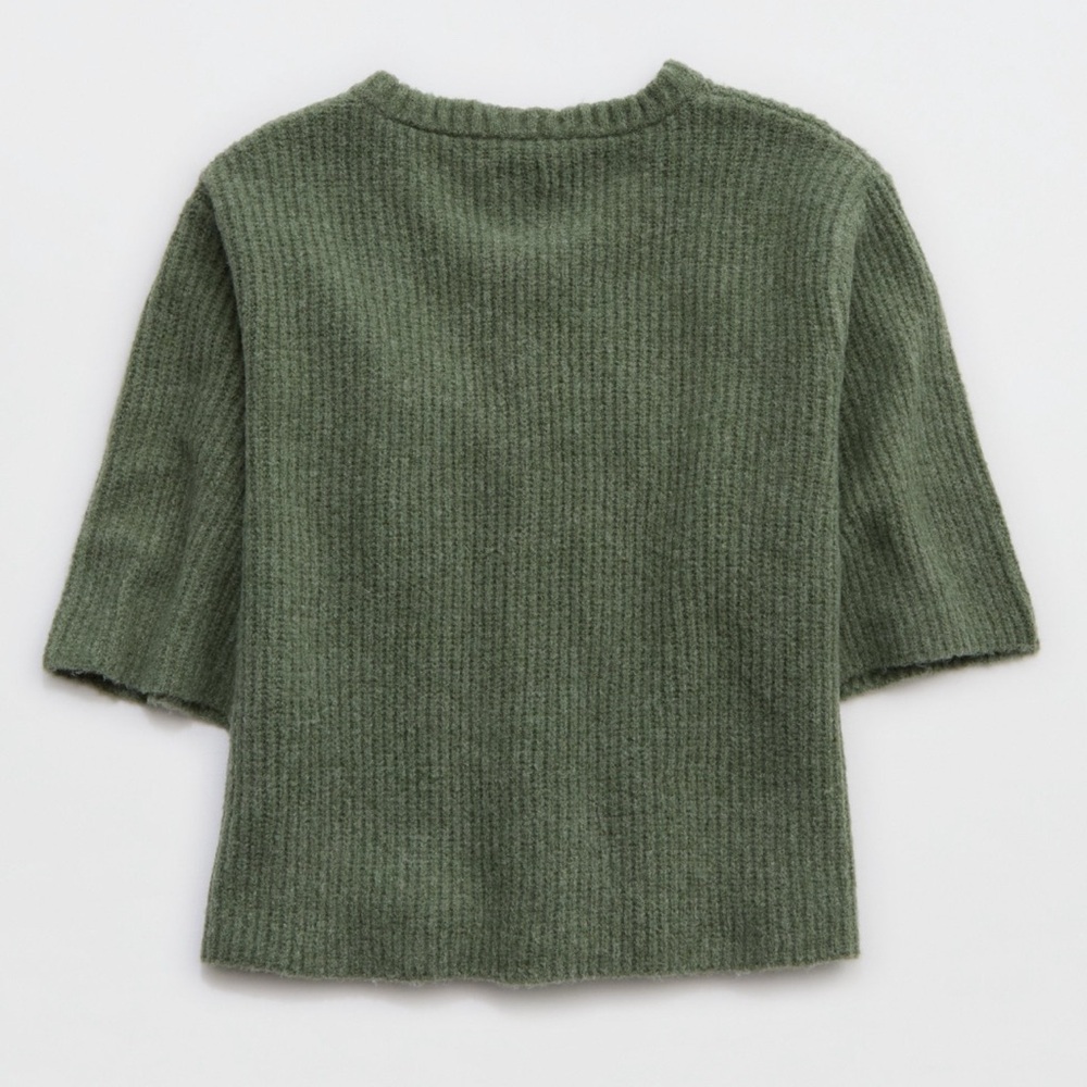 NWT American Eagle Aerie UnReal Short Sleeve Cardigan Sweater L Large Sold Out - Picture 5 of 6